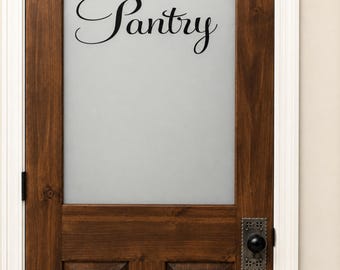 Script Pantry Decal – Cursive Kitchen Lettering – Glass Door Vinyl – Minimal Farmhouse Style