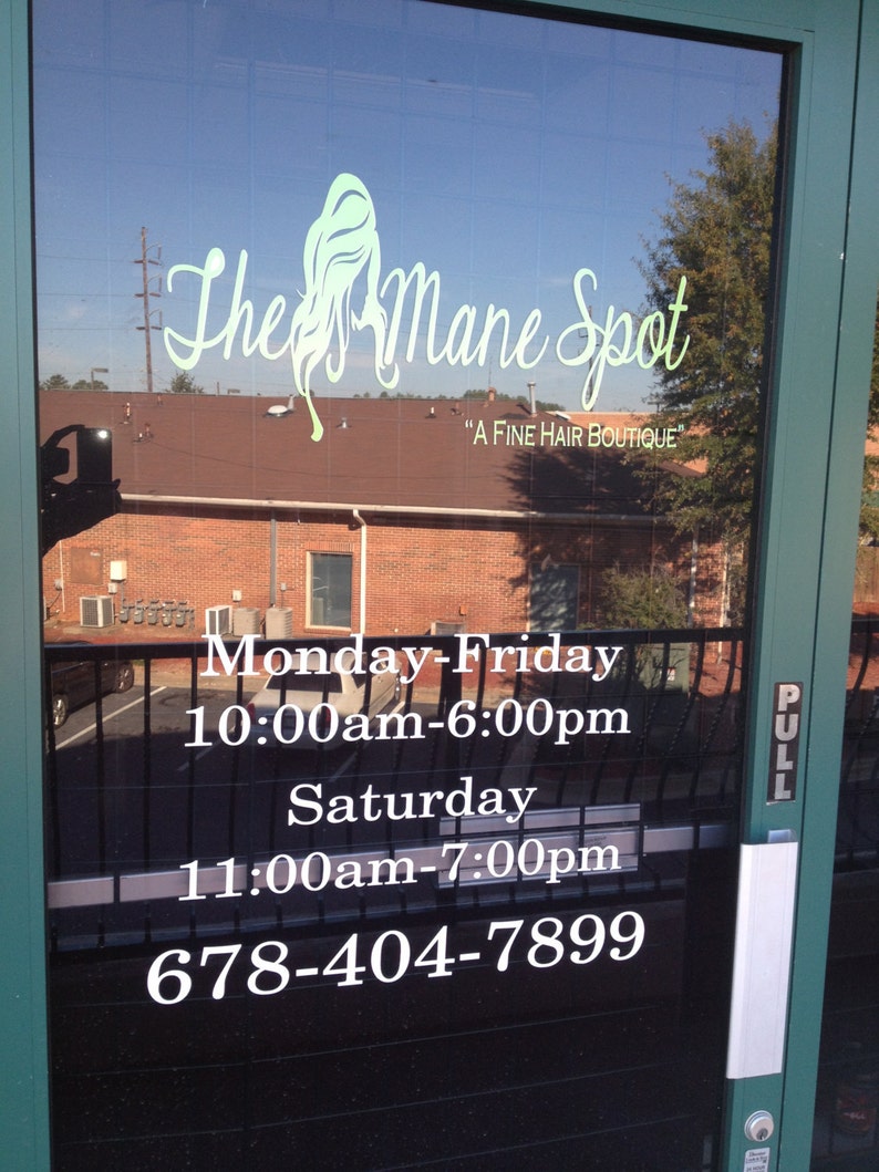 Business Hours Vinyl Decal Store Hours Window Graphics