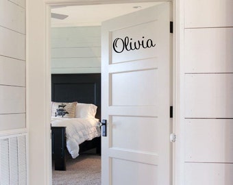 Personalized Name Decal, Vinyl Lettering Bedroom Door Decor, Custom Label for Office Entryway