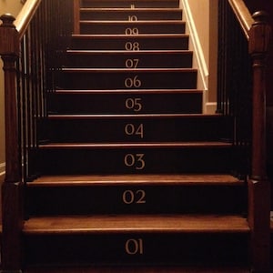 Vinyl Numbers for Stairway, Vinyl Lettering Stair Step Decals
