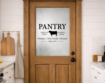 Farm to Table Sign – Farmhouse Market Style – Glass Door Decal – Rustic Kitchen Decor