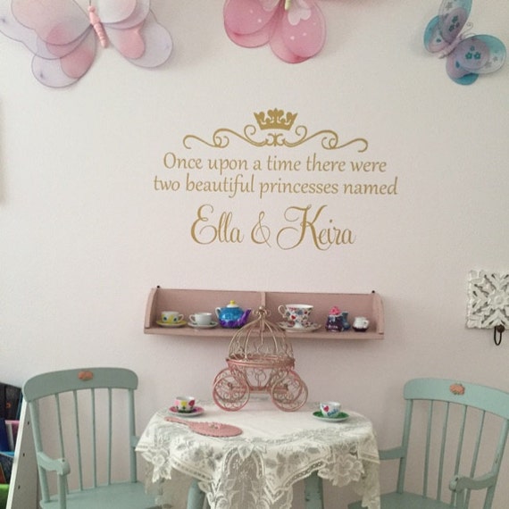 Once Upon A Time There Was A Princess Personalised Name Wall Sticker Quote WQ32 