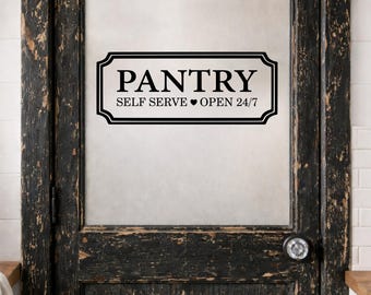 Self Serve Sign – Open 24/7 – Glass Door Decal – Farmhouse Kitchen Decor – Vinyl Lettering