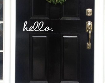 Hello Door Decal Hello Vinyl Decal for your Front Door Entryway or Porch Vinyl Lettering