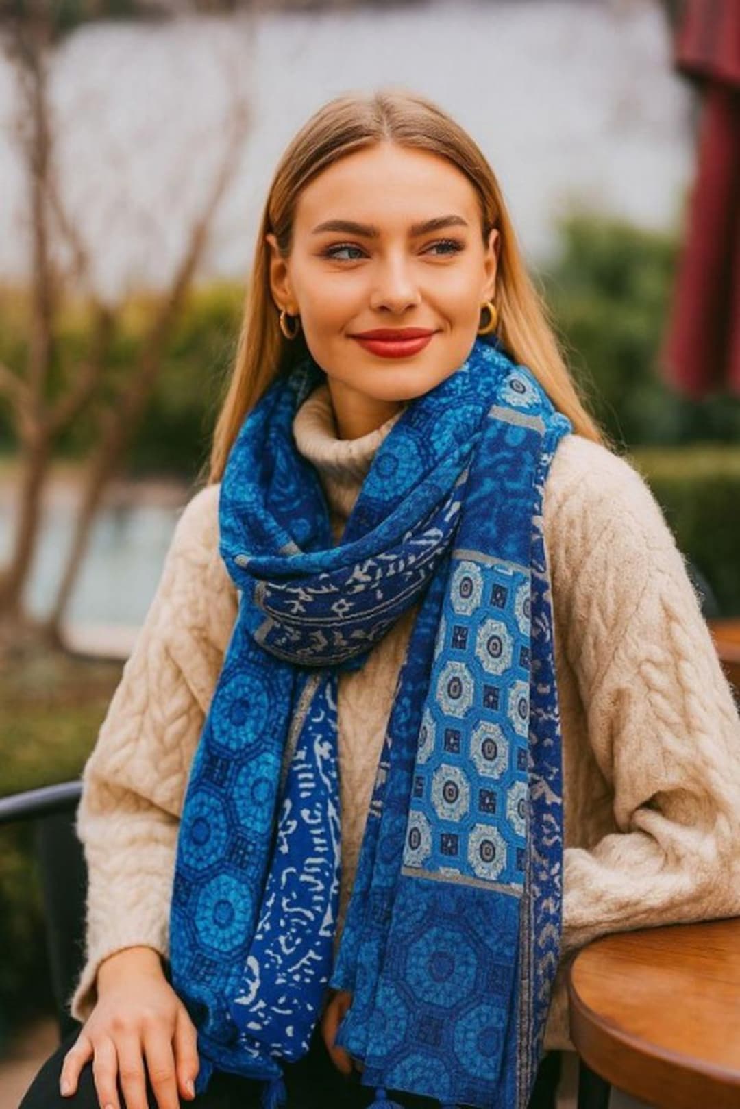 Varak Pattern Gift Set Turkish Shawl – Ethnic Pattern Shimmer Wrap – Varak Fabric ...
