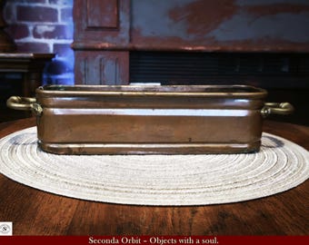 Copper Hearth Basin – Antique Industrial Vessel with Brass Handles