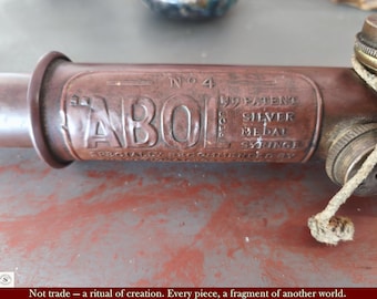 ABOL Syringe No.4 – Antique Brass Garden Sprayer with Medal & Patent – Industrial Botanical Decor