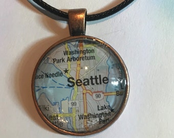 Seattle Map Necklace
