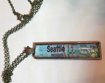 Seattle Map Necklace
