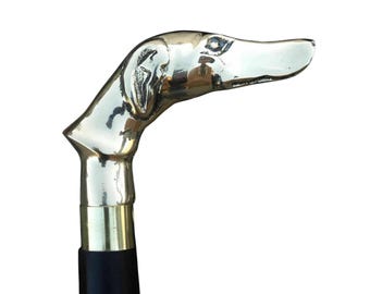 シルバー斧杖ハンドル：花の彫刻が施されたウォーキングスティック
