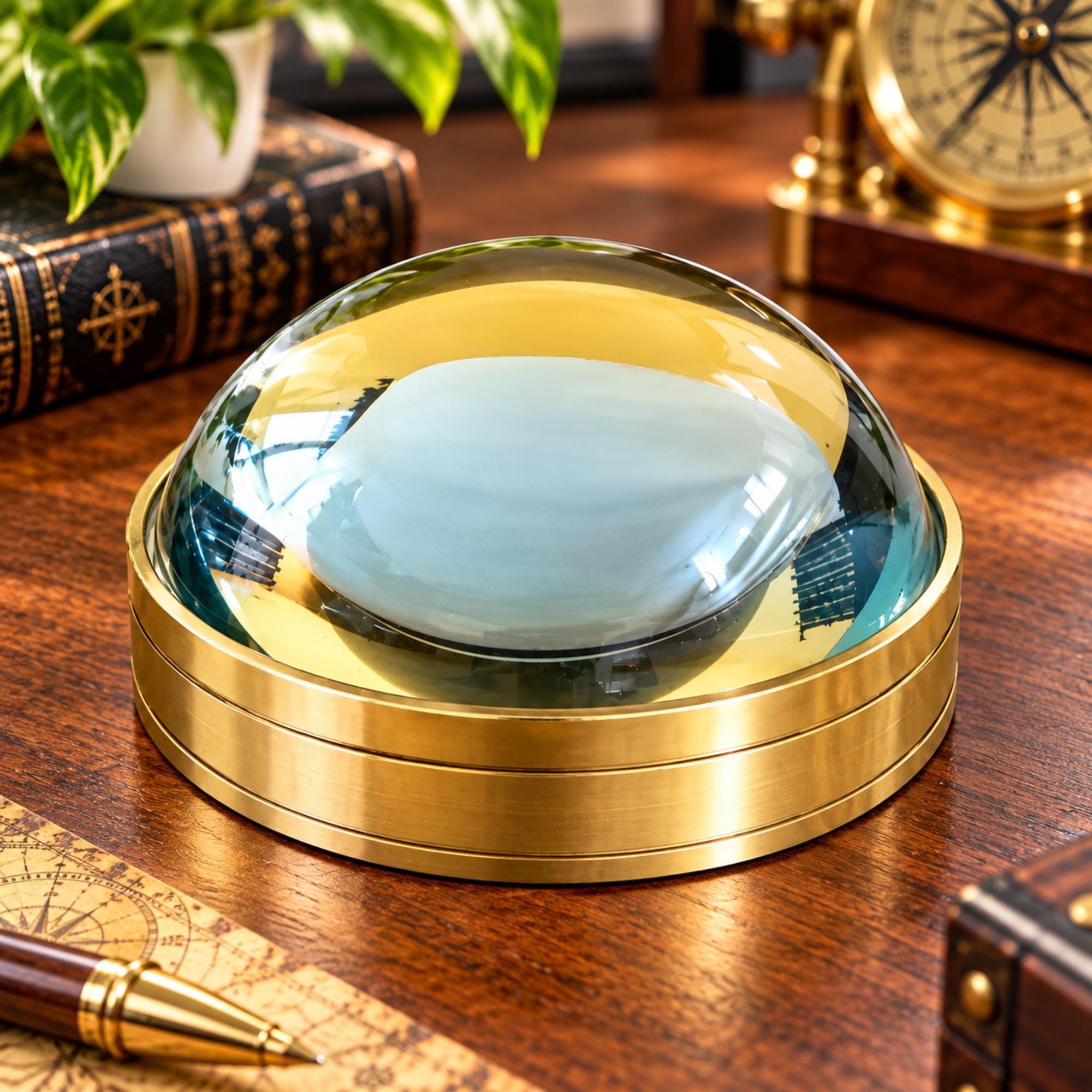 PAPER WEIGHT 　万華鏡オルゴール　アンティーク　置物　ヴィンテージ Vintage Magnifying Glass Paperweight - Etsy