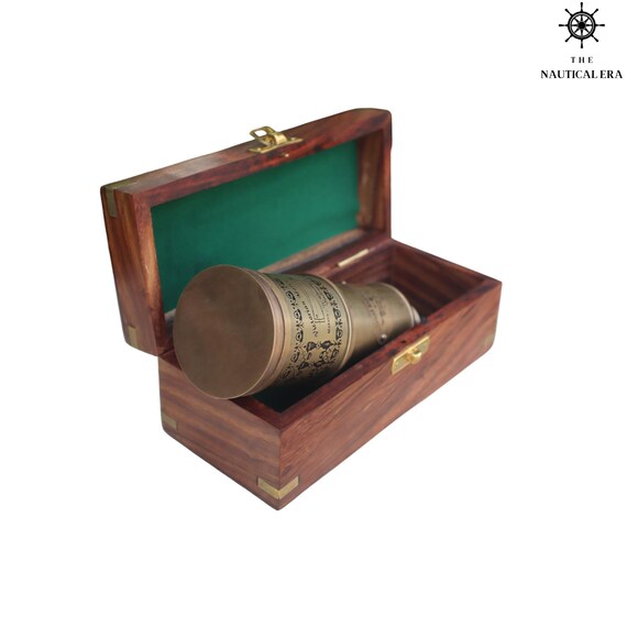 Télescope Nautique Laiton Longue-vue Marine Vintage En Laiton – Télescope Nautique De 35,6 Cm Avec écrin Bois – Look Authentique De Capitaine