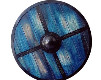 Handmade Viking Shield 30” | Medieval Wooden Steel Battle Shield