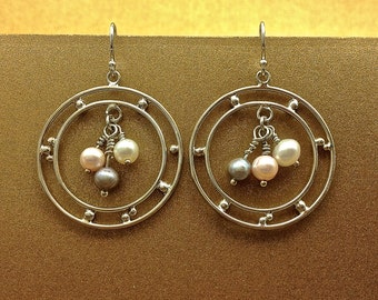 Sterling silver pearl earrings