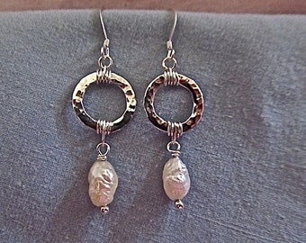 Sterling silver pearl earrings