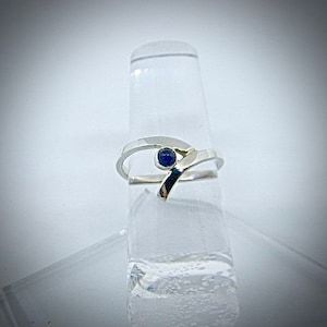 Sterling silver blue sapphire ring