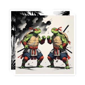 Ninja Turtle Stickers: Glossy Vinyl TMNT Laptop, Water Bottle Decals