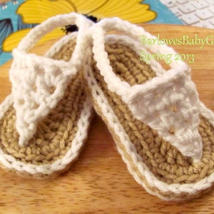 Buggs Crochet White Baby Thong Sandals Pick Your Color image 2