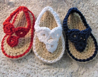 NOUVEAU Crochet Pattern- Baby Thong Sandals / Chaussures de plage pour bébé / Tongs pour bébé / Sandales d'été / Sandales d'été pour bébé au crochet - Téléchargement instantané