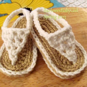 Buggs Crochet White Baby Thong Sandals Pick Your Color image 3