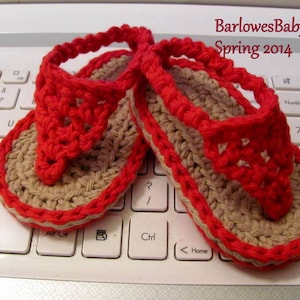 Patrón- Sandalias de crochet para bebé / Sandalias de verano / Zapatos de bebé / Sandalias de tanga para bebé / Zapatos de bebé hechos a mano - Descarga instantánea