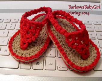 Pattern- Crochet Baby Flip Flop Sandals / Summer Sandals/ Baby Shoes/ Baby Thong Sandals/ Handmade Baby Shoes - Instant Download