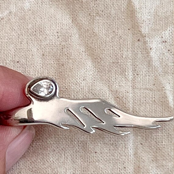 Sterling Silver Flame Statement Ring with Moonsto… - image 3