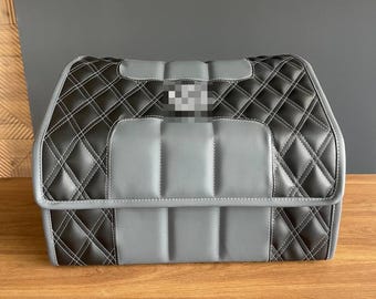 Foldable Leather Car Trunk Organizer: Eco-Friendly Auto Storage