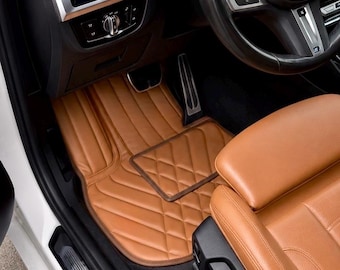 BMW Custom Floor Mats, Luxury Leather Car Mats, Premium BMW Interior Accessories, Diamond Stitch Auto Floor Liners, Waterproof Car Carpets