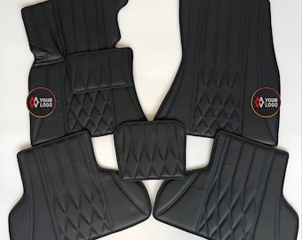 Alfombrillas de coche de cuero ecológico a medida: BMW M, bordado personalizado, revestimientos impermeables.