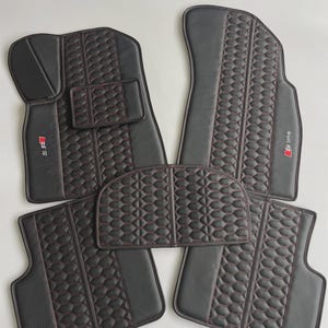 Custom Floor Mats For Audi S Line A1-A3-A4-A5-A6-A7-A8-S-RS 6 RS7 - Q Series - Leather Car Mats, Luxury car mats , Custom leather floor mats