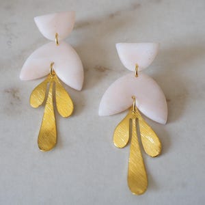 Polymer clay earrings with brass dangle