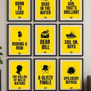 Operation Mincemeat Musical Poster Set Wall Art | 9 Print Bundle Inspired by UK Show | Yellow Theatre Quotes Home Decor