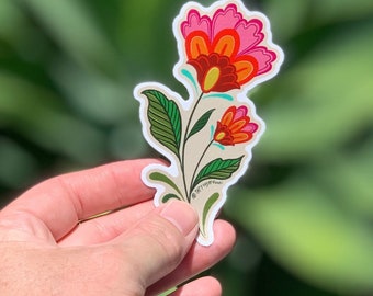 Folk flower sticker