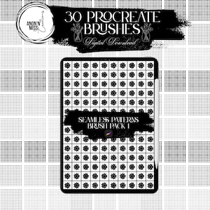 30 Procreate Seamless Pattern Brushes, Seamless Patterns, Procreate Brushes, Procreate Tools