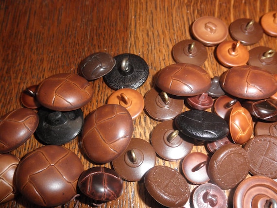 Large Lot of Faux Leather Buttons