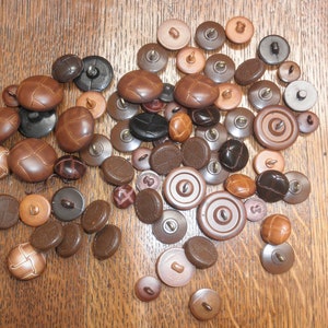 Large Lot of Faux Leather Buttons