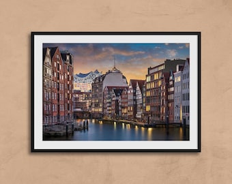 Hamburg Nikolaifleet and Elbphilharmonie Print | Germany Wall Art | Original Photography