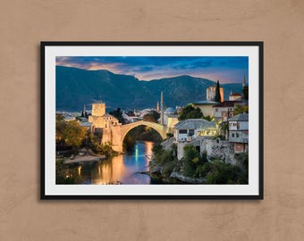 Mostar Old Bridge Print | Bosnia and Herzegovina Wall Art | Original Photography