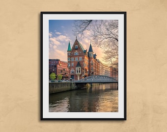 Impresión de Hamburgo Speicherstadt / Arte de la pared de Alemania / Fotografía original