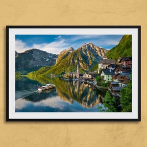 Austria Hallstatt Art Print | Hallstatt Travel Poster, Austria Wall Art, Hallstatt original landscape photo, Austria mountain landscape