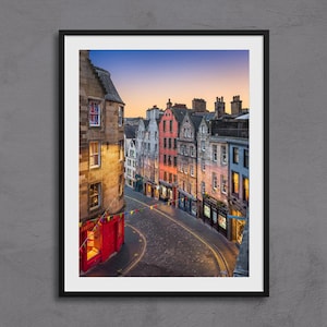 Edinburgh West Bow Art Print | Edinburgh Travel Poster, Edinburgh Wall Art, Edinburgh original photo, Scotland Print, Edinburgh Gift