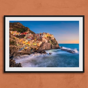 Cinque Terre Manarola Art Print | Cinque Terre Travel Poster, Cinque Terre Wall Art, Italy original photo, Cinque Terre sunset, Italy Gift