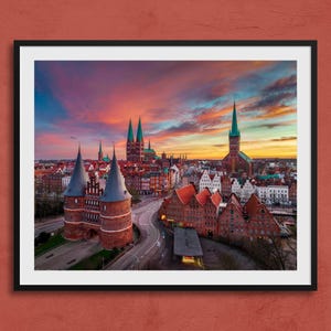 Lübeck Holstentor Art Print | Lübeck Travel Poster, Lübeck Wall Art, Lübeck original photo, Lübeck Gift, Germany Poster, Lübeck Home Decor