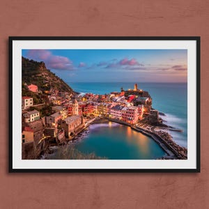 Cinque Terre Vernazza Art Print | Cinque Terre Travel Poster, Cinque Terre Wall Art, Italy original photo, Cinque Terre sunset, Italy Gift