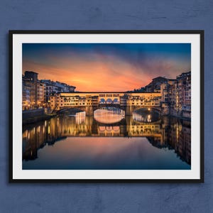 Florence Ponte Vecchio Art Print | Florence Travel Poster, Italy Wall Art, Italy original photo, Ponte Veccio, Travel Art, Italy Gift