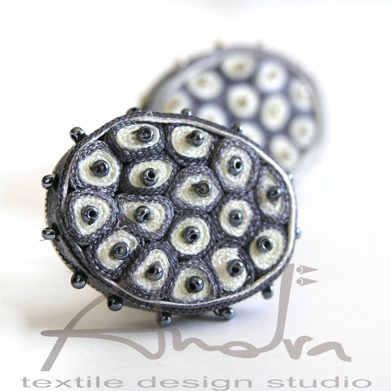 Minimalist Fabric Ring Grey, Textile Ring Adjustable, Fabric Ring ...