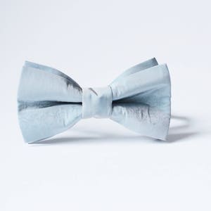 Peut inclure: Un n&oelig;ud papillon bleu clair en tissu. Le n&oelig;ud papillon est nou&eacute; et pr&ecirc;t &agrave; &ecirc;tre port&eacute;.