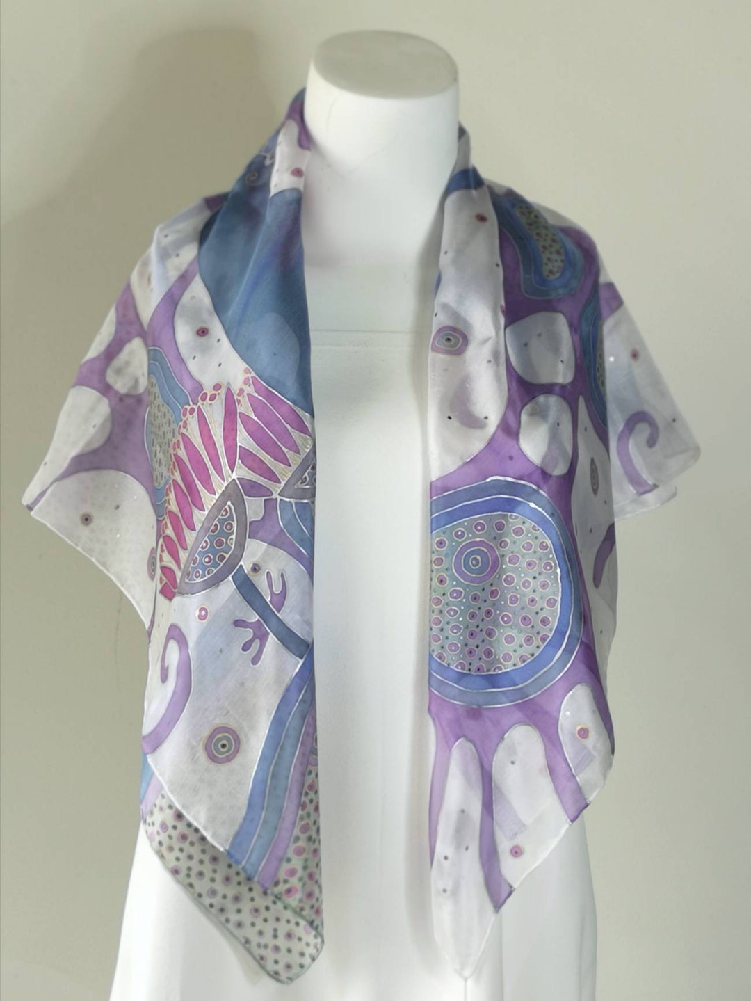 Sciarpa Donna In Raso Con Stampa Floreale E Leopardo - 90x180 Cm - Fascia Per Capelli E Scialle