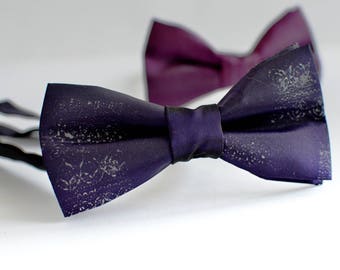 Nœud papillon joli, nœud papillon violet pour homme, nœud papillon rose imprimé, cadeau pour homme, cadeau de Noël pour petit ami - Accessoires homme ooak
